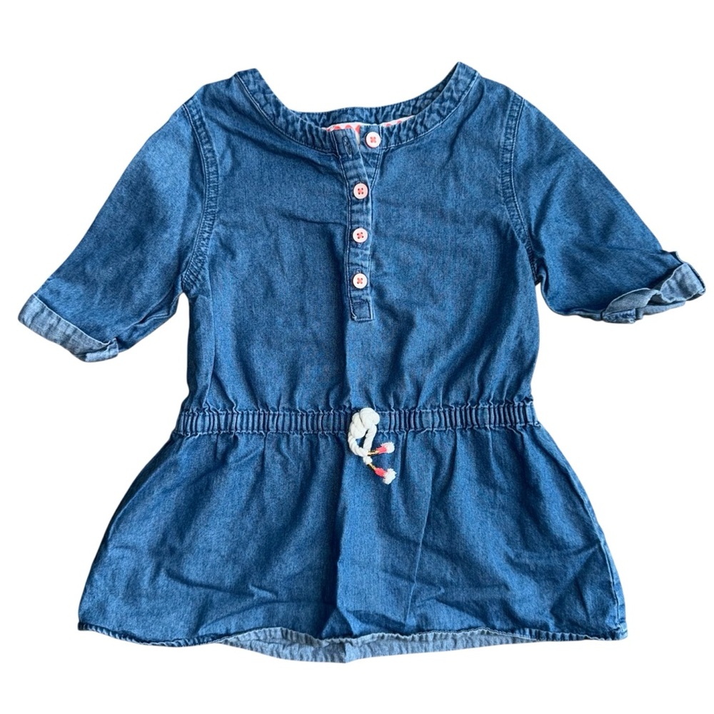 Cat & Jack Girl Denim Peplum Tunic Top Little Girls Size 5T Blue